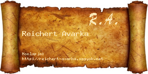 Reichert Avarka névjegykártya